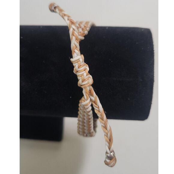 Serefina Anthropologie Beaded Bracelet Adjustable Beige Boho Cottage Core NWOT - Picture 5 of 5